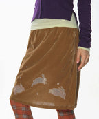 【CRANK】LUCKY BUNNY SKIRT [ purple / blue / camel ]