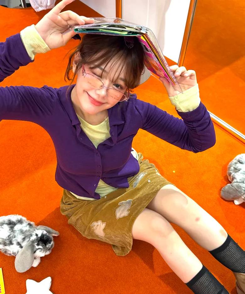 【CRANK】LUCKY BUNNY SKIRT [ purple / blue / camel ]