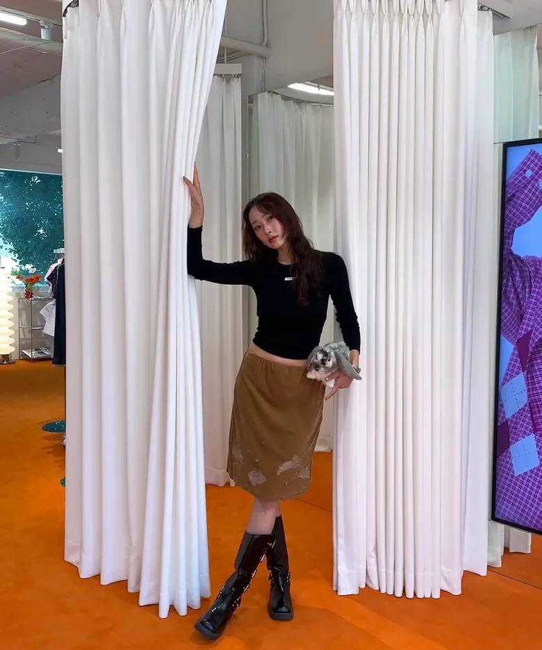【CRANK】LUCKY BUNNY SKIRT [ purple / blue / camel ]