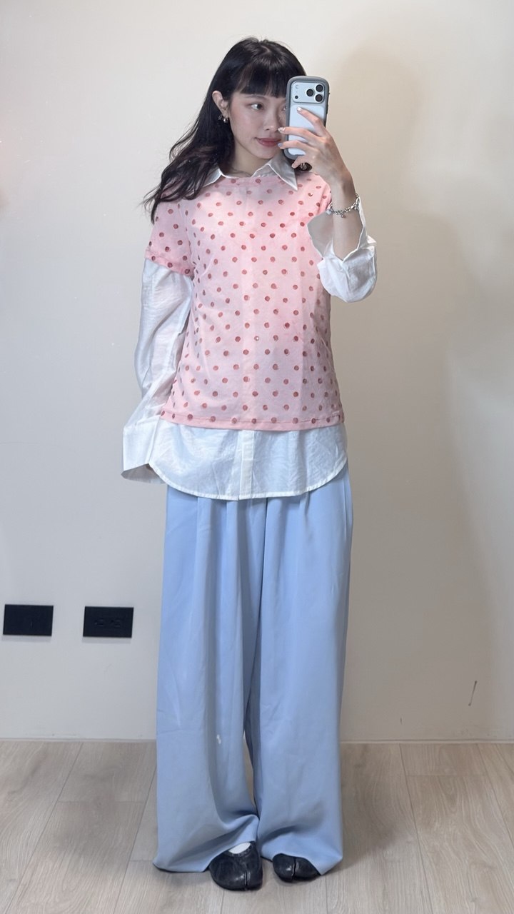 手染透明感圓點短T
