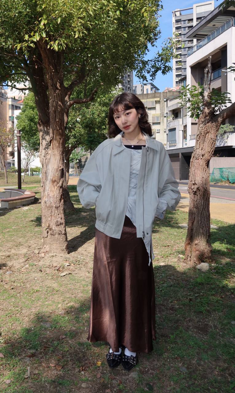 光澤緞面長裙