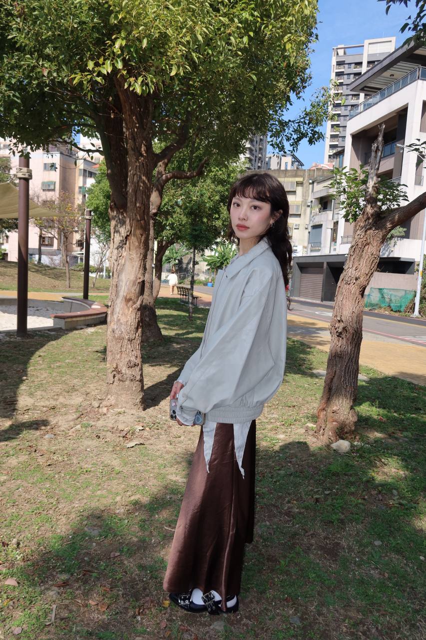 光澤緞面長裙
