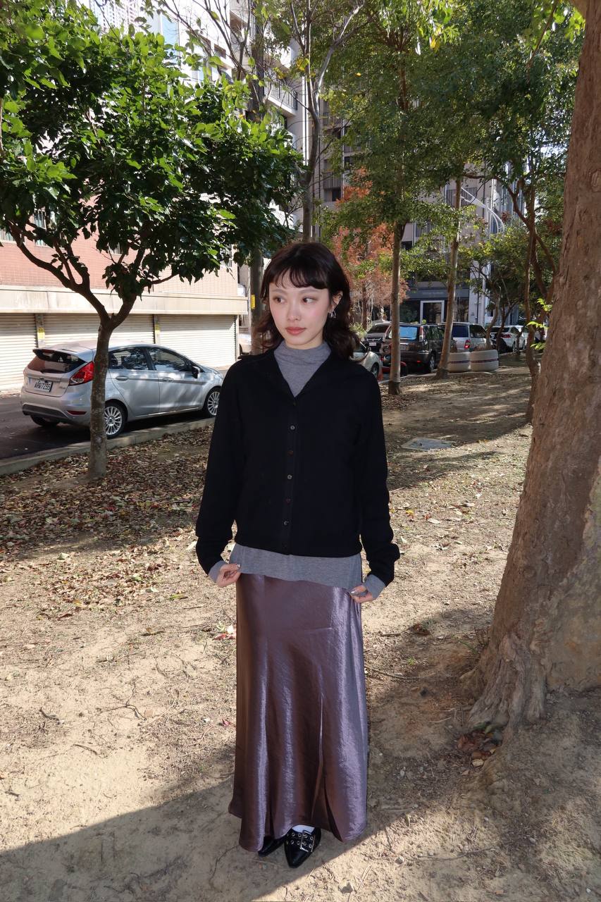 光澤緞面長裙