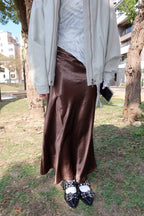 光澤緞面長裙