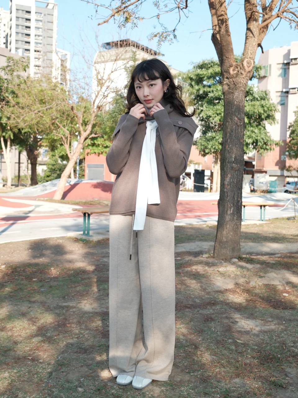 質感厚針織三件式上衣