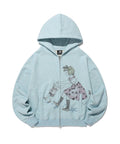 【niceghostclub】hand in hand hoodie zip up [ blue / grey ]