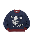 【niceghostclub】jojo's stardust crusaders iggy knit [ navy ]