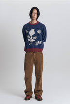 【niceghostclub】jojo's stardust crusaders iggy knit [ navy ]