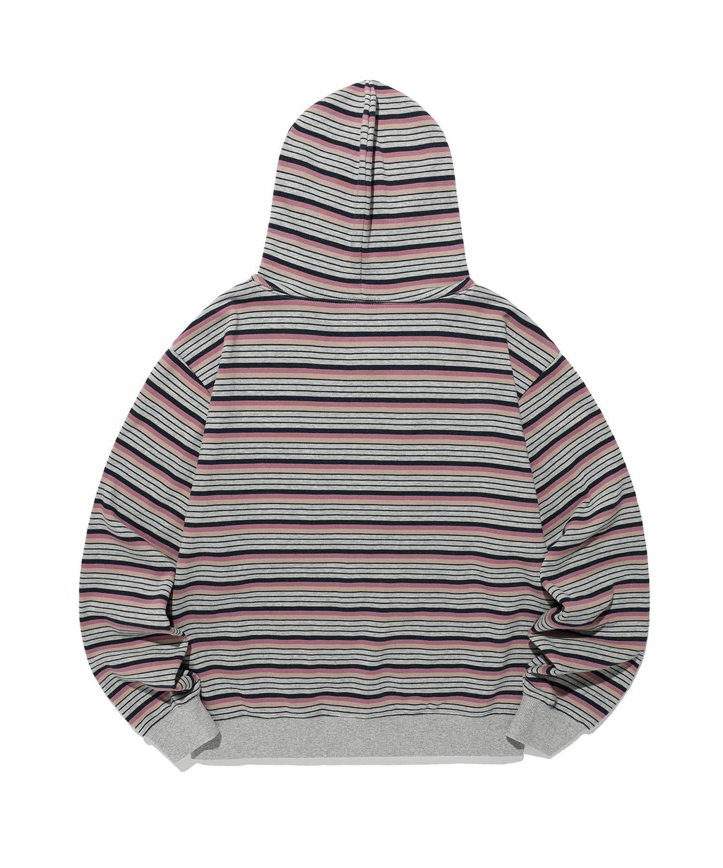 【niceghostclub】stripe 3star hoodie zip up [ pink / green ]