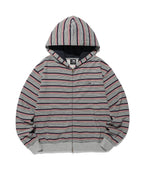 【niceghostclub】stripe 3star hoodie zip up [ pink / green ]