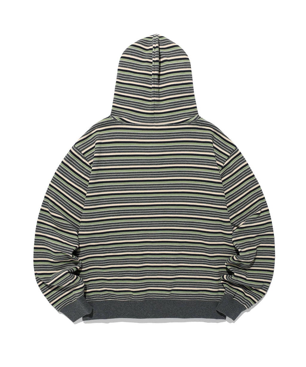 【niceghostclub】stripe 3star hoodie zip up [ pink / green ]