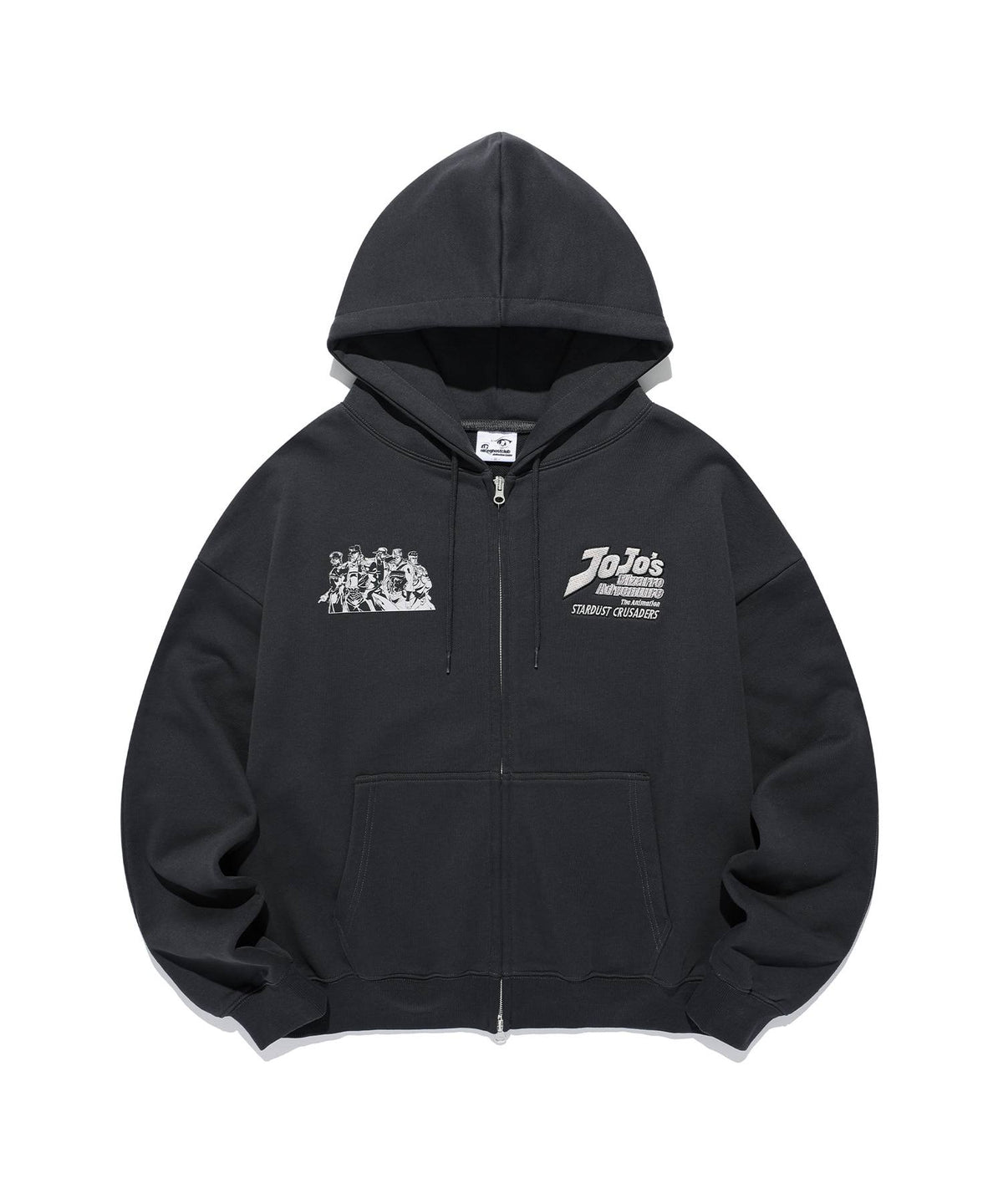 【niceghostclub】jojo's stardust crusaders hoodie zip up [ charcoal ]