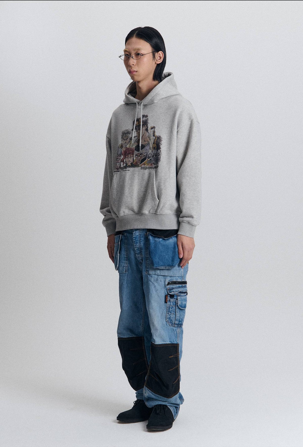 【niceghostclub】jojo's stardust crusaders hoodie [ gray ]