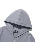 【niceghostclub】STITCHED CROP HOODIE ZIP UP [ brown / blue ]