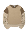 【niceghostclub】tattoo layered ls tee [ grey / beige ]