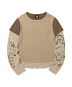 【niceghostclub】tattoo layered ls tee [ grey / beige ]