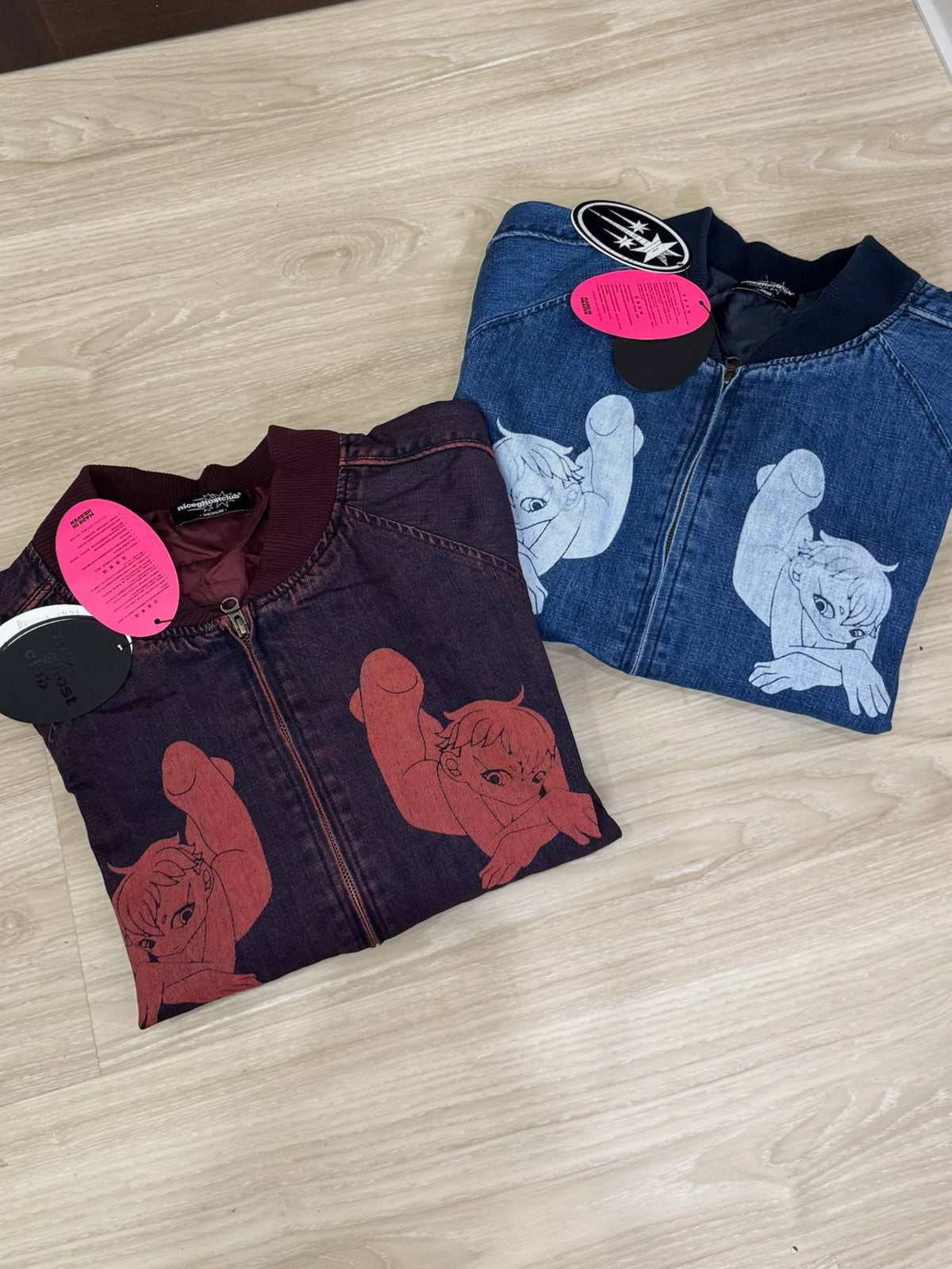 【niceghostclub】heaven denim souvenir jacket [Blue / Red]（藍色L現貨）