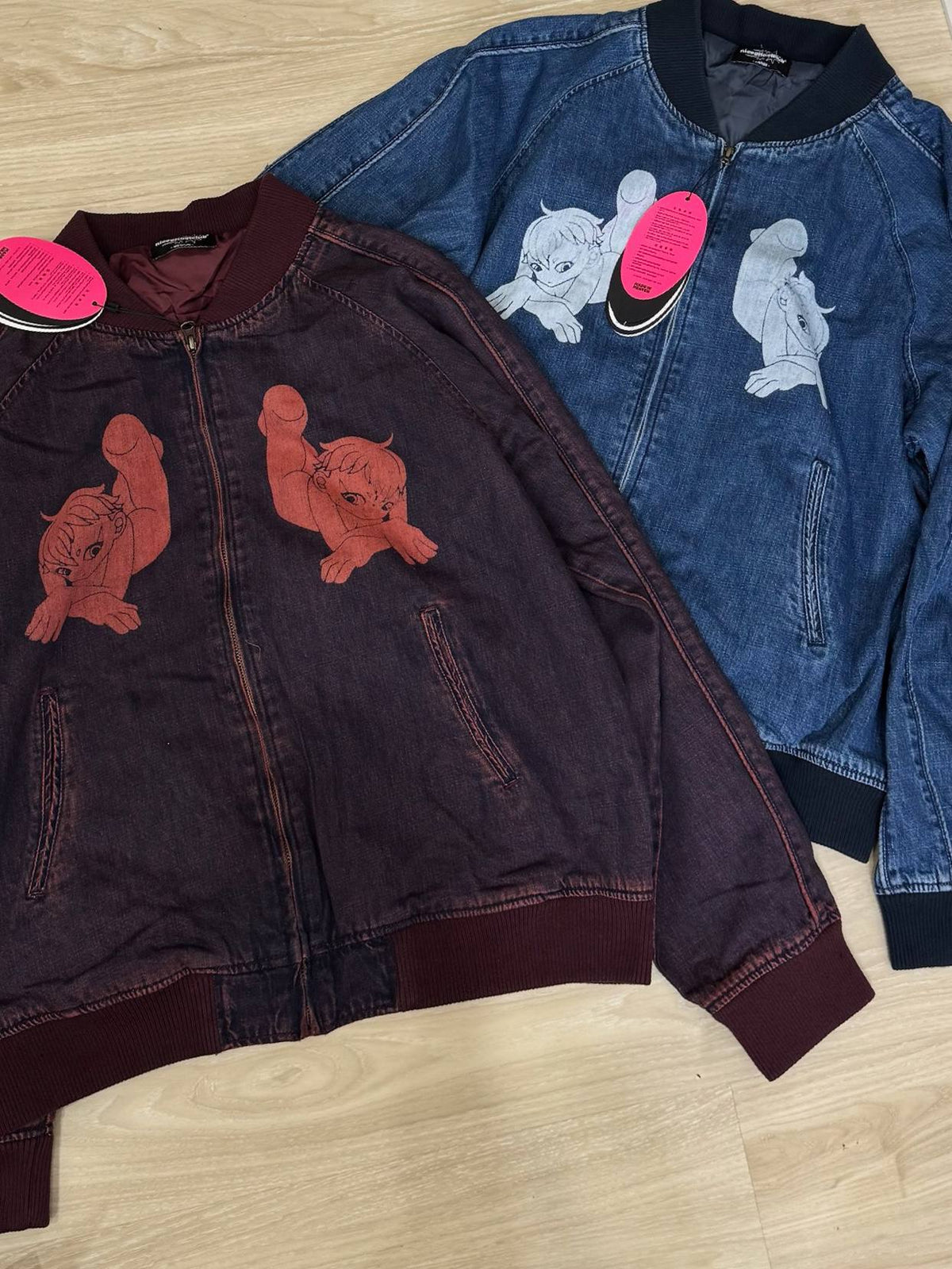 【niceghostclub】heaven denim souvenir jacket [Blue / Red]（藍色L現貨）
