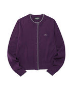 【niceghostclub】trim line cardigan [ grey / purple ]