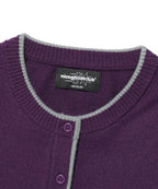 【niceghostclub】trim line cardigan [ grey / purple ]