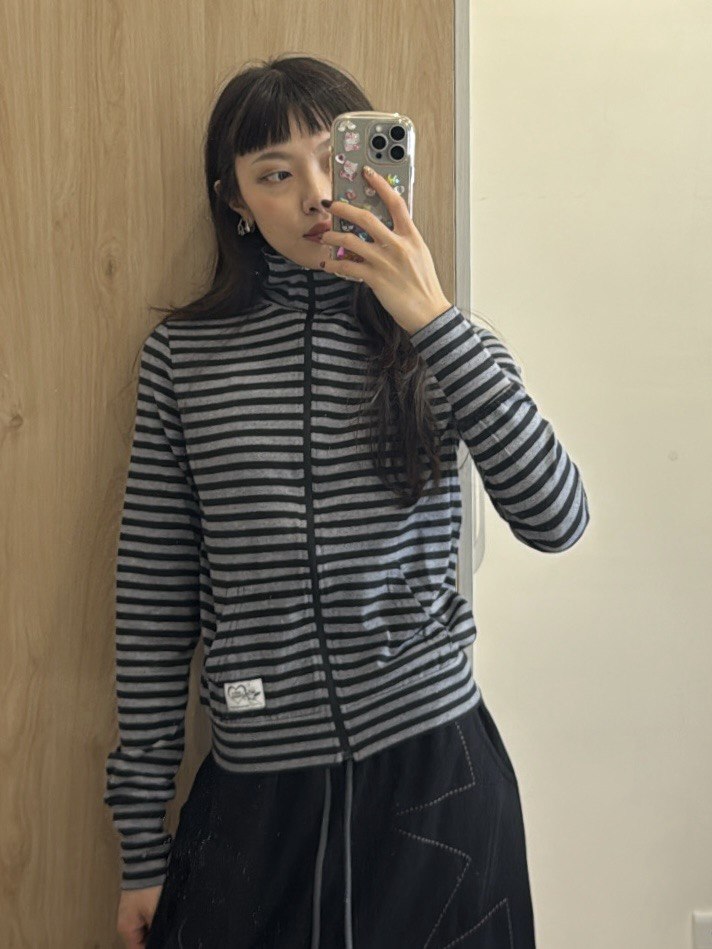 【SCULPTOR】Classic Striped Jersey Zip-Up  - 4 colors