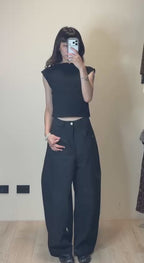 【WWG】 側邊抓皺短版上衣