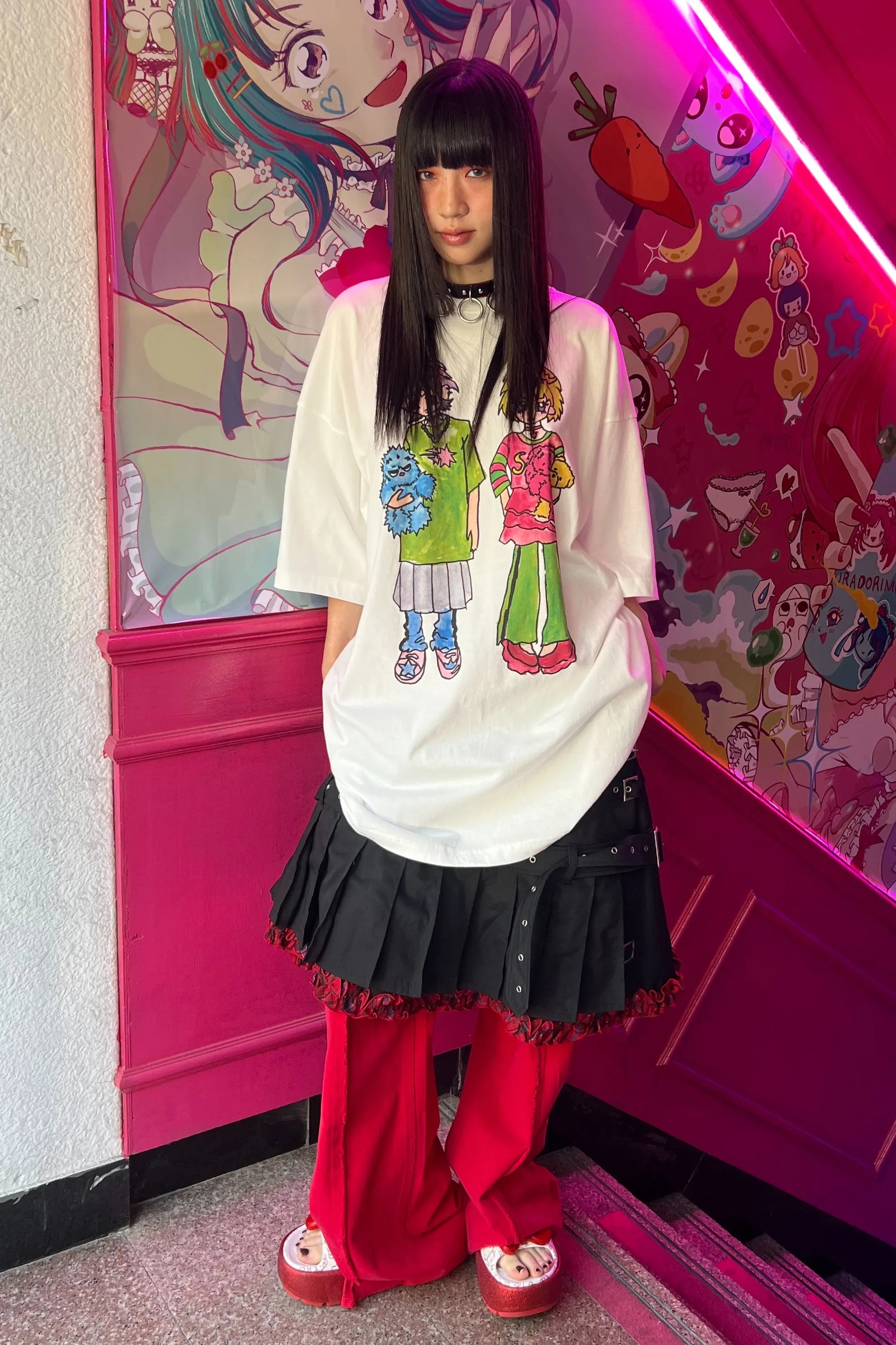 【niceghostclub】[ x soulpusssy cat ] ghostsoulgirl big big tee [white/black]